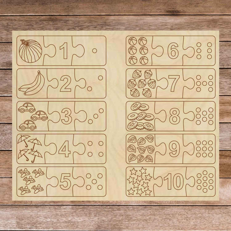 Detská drevená skladačka - Trojdielne puzzle 30...