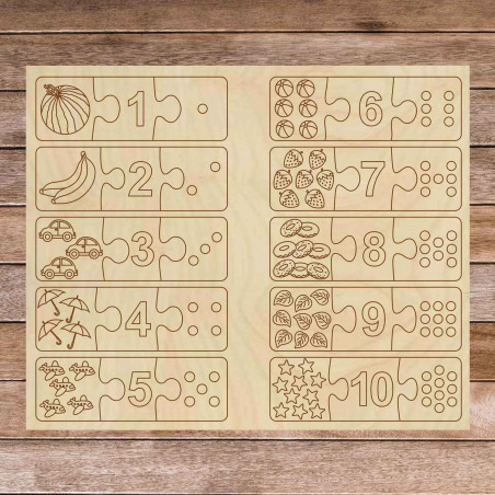 Detská drevená skladačka - Trojdielne puzzle 30 dielikov  | GOLBIT