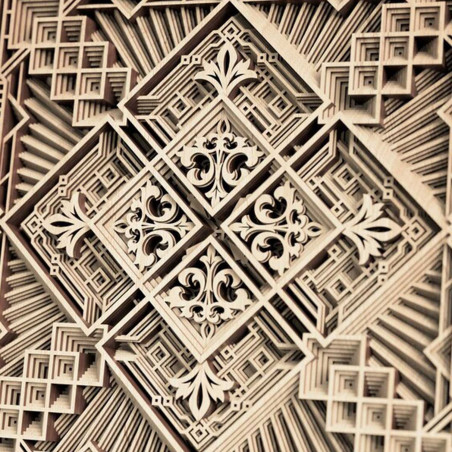 Exkluzívny obraz na stenu mandala 3D štvorec - KREJDER