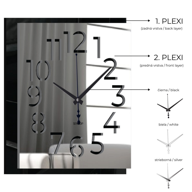 Hodiny na stenu z PMMA - Sentop | X0101 |...