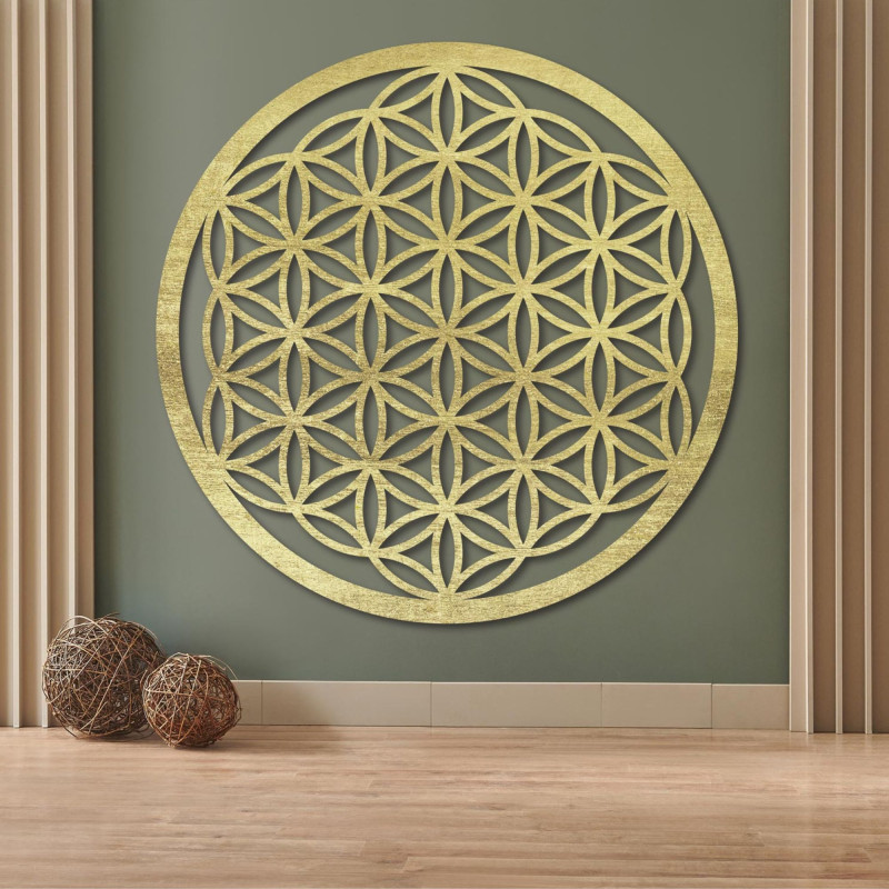 Mandala drevený obraz na stenu - Kvet života