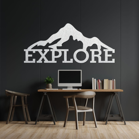 Vyrezávaný obraz z dreva hory - EXPLORE