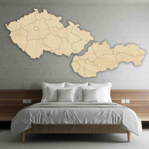 Drevená mapa Čsekej a Slovenskej  republiky 2