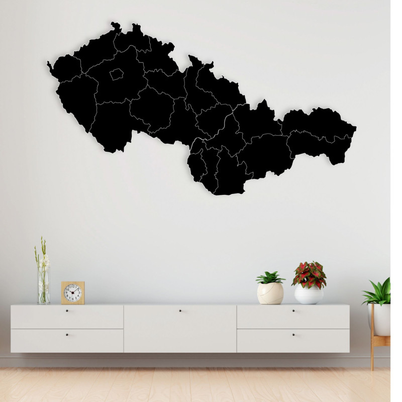 Drevená mapa Čsekej a Slovenskej  republiky
