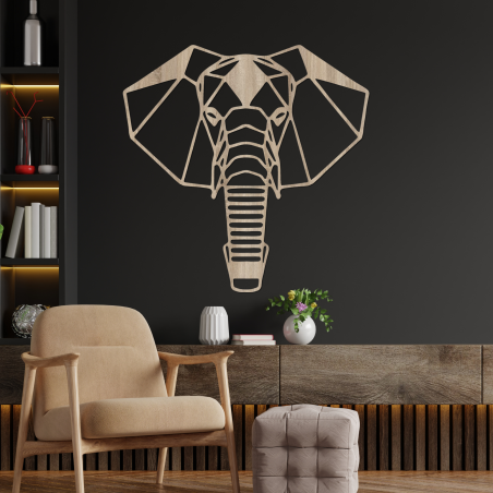 Drevená dekorácia na stenu hlava slona - LOXODONTA