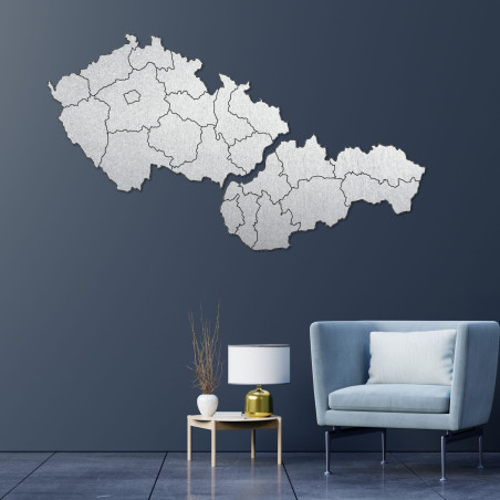 Drevená mapa Slovensko a Česko - PUZZLE