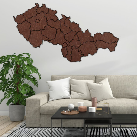 Drevená mapa Slovensko a Česko - PUZZLE