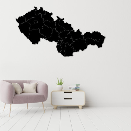 Drevená mapa Slovensko a Česko - PUZZLE
