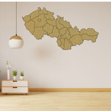 Drevená mapa Slovensko a Česko - PUZZLE