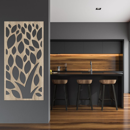 Drevený obraz na stenu s listami - LALI