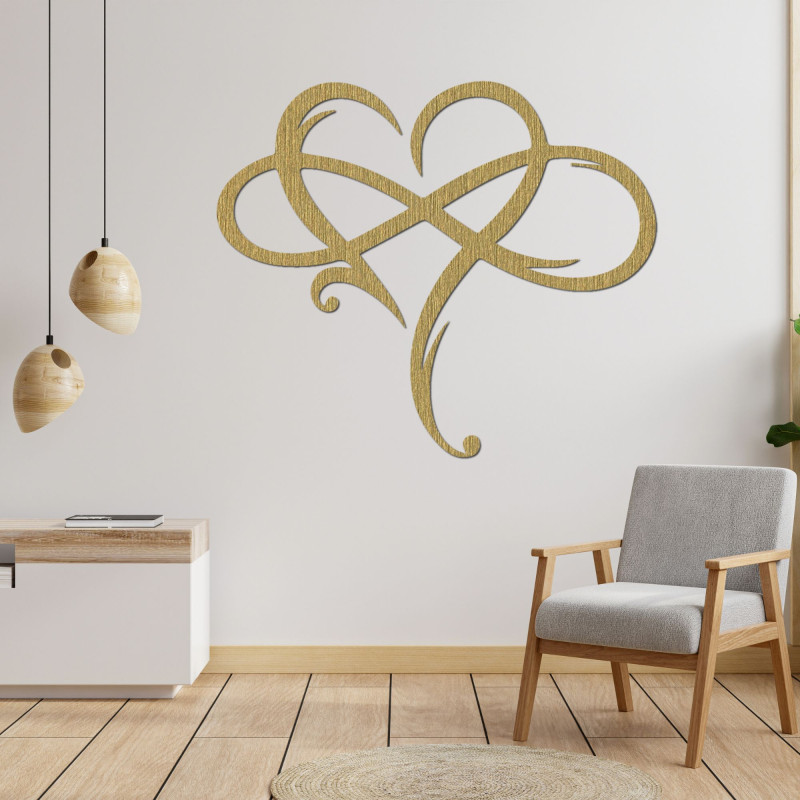 Drevený obraz na stenu srdce - INFINITY LOVE