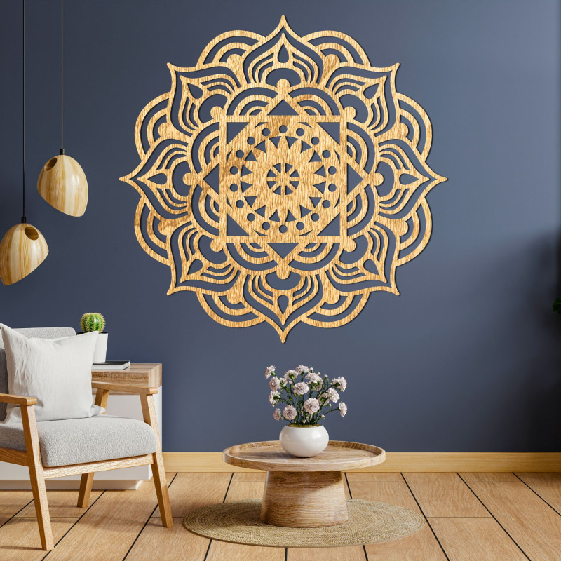 Drevená dekorácia na stenu mandala - ROMANCE