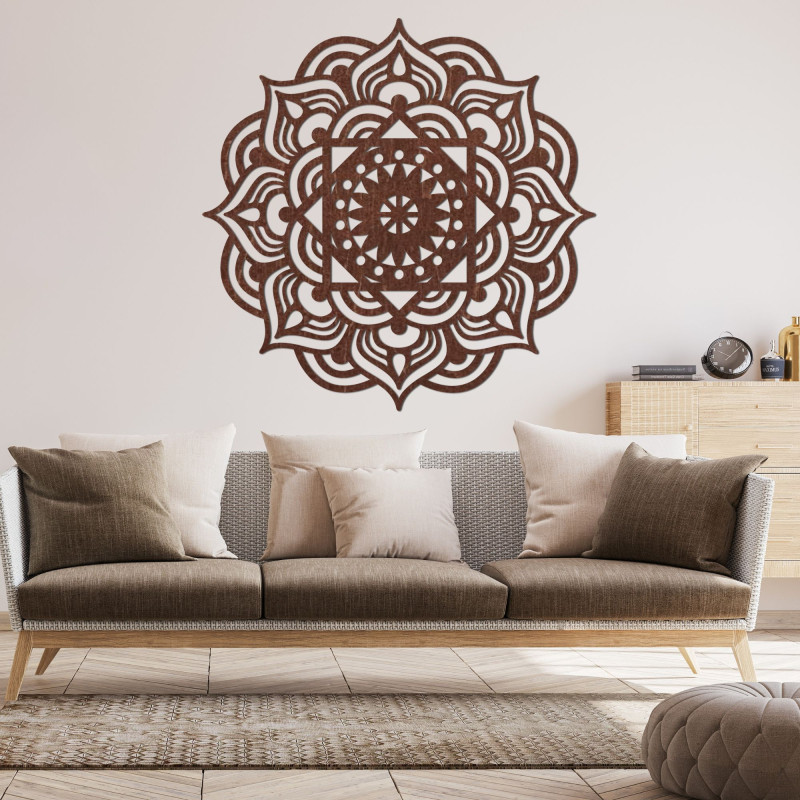 Drevená dekorácia na stenu mandala - ROMANCE