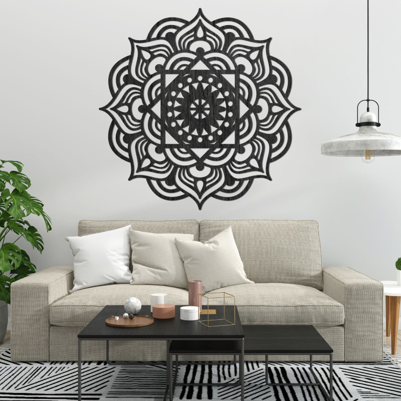 Drevená dekorácia na stenu mandala - ROMANCE