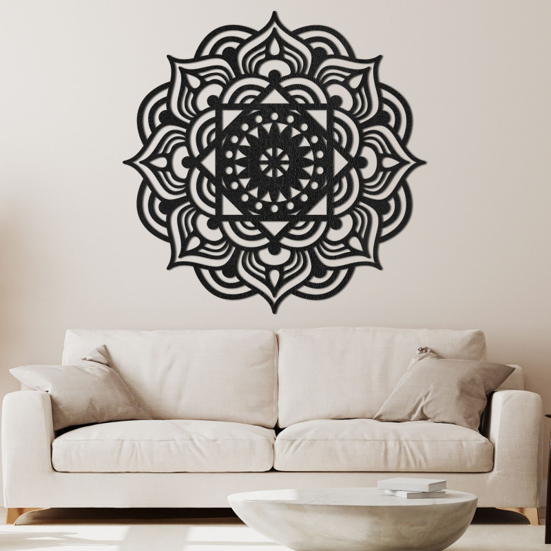 Orientálny drevený obraz na stenu mandala - SYMMETRIA