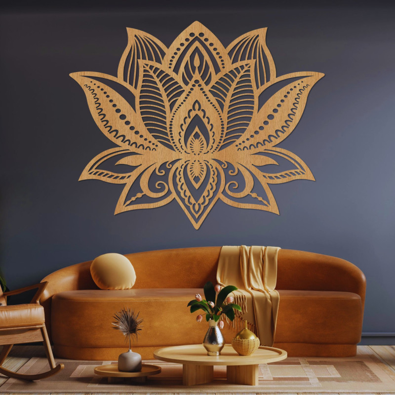 Drevená dekorácia na stenu mandala - FLORALIS