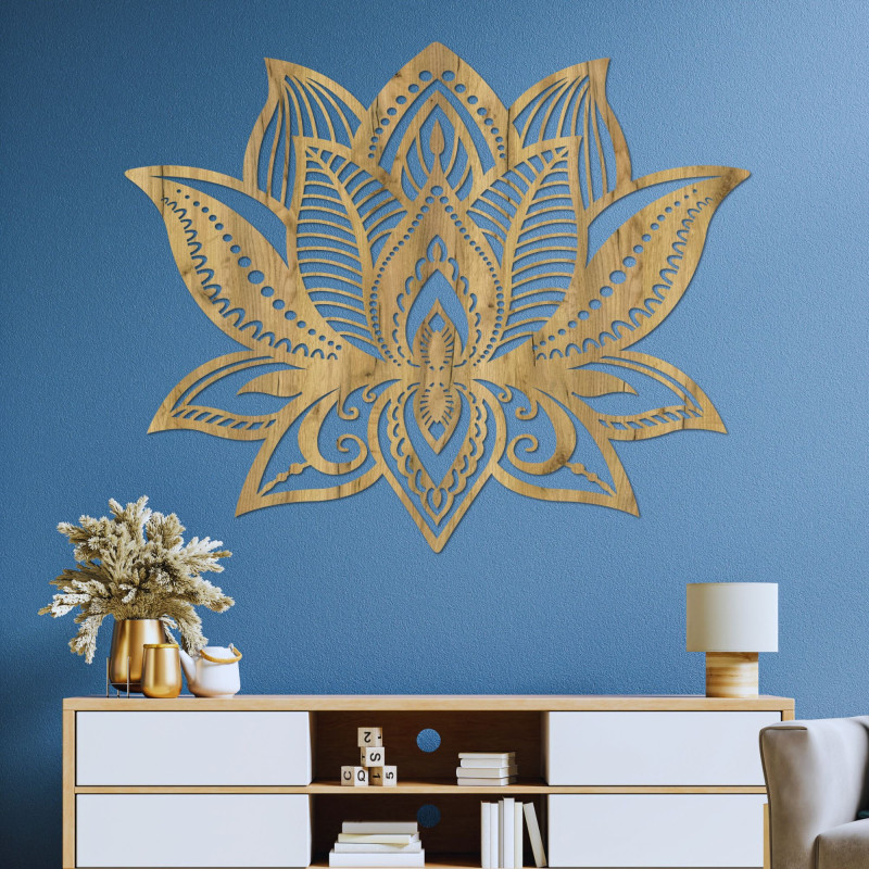 Drevená dekorácia na stenu mandala - FLORALIS