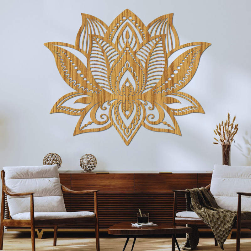 Drevená dekorácia na stenu mandala - FLORALIS