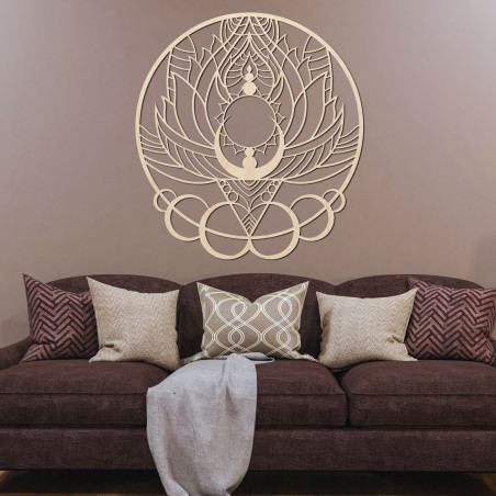Vyrezávaná stena – Kvet slnka ako umelecký drevený dekor