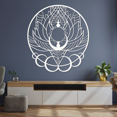 Artefakt na stenu – Vyrezávaný kvet slnka, prírodný a originálny dizajn