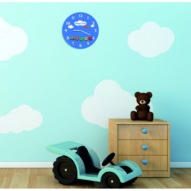 Detské nástenné hodiny s modrým ciferníkom