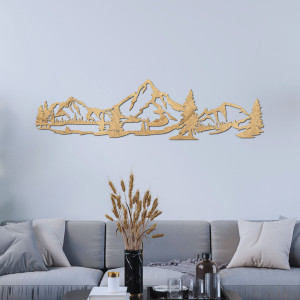 Drevená dekorácia na stenu les hôr - MONTIS 2