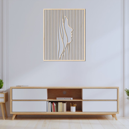 Drevená dekorácia na stenu silueta ženskej tváre - PERSONA