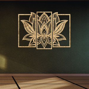 Pôsobivá drevená dekorácia lotosový kvet - PURUS 2