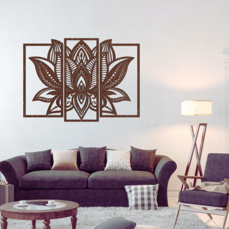 Pôsobivá drevená dekorácia lotosový kvet - PURUS