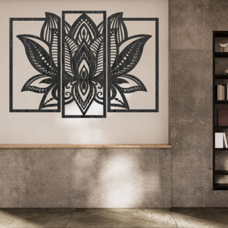 Pôsobivá drevená dekorácia lotosový kvet - PURUS