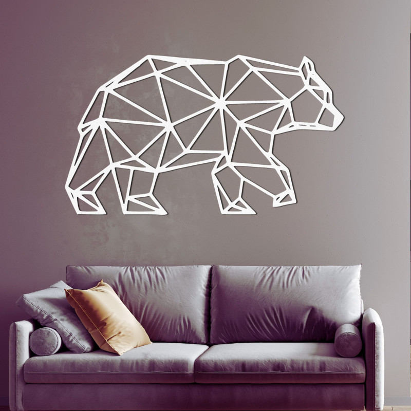 Geometrická drevená dekorácia na stenu medveď - URSUS
