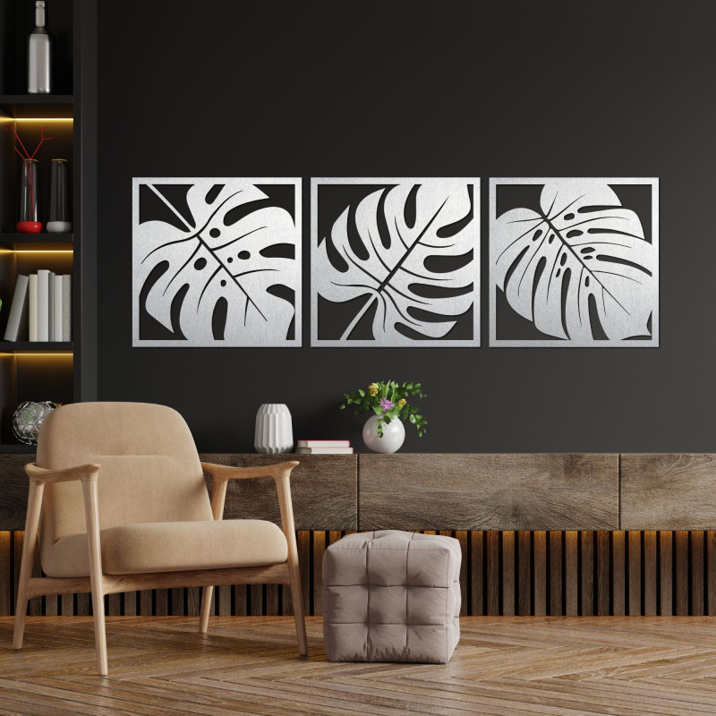 Drevená nástenná dekorácia monstera - SALAS