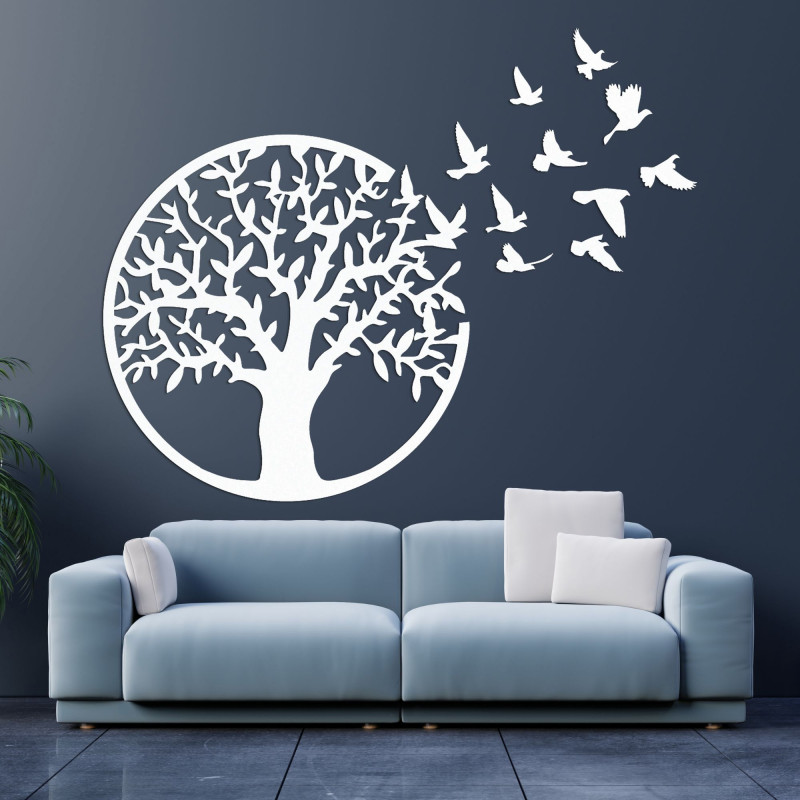 Drevený nástenný obraz Strom života: Rustikálny bytový dekoračný panel