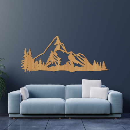 Vyrezávaná drevená dekorácia horská príroda - MONTANA