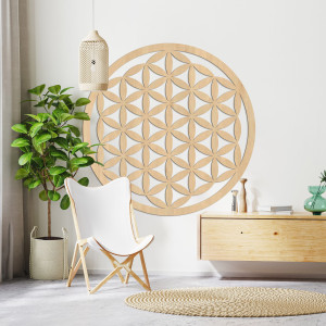 Elegantná vyrezávaná drevená mandala na stenu - FLORUM 2
