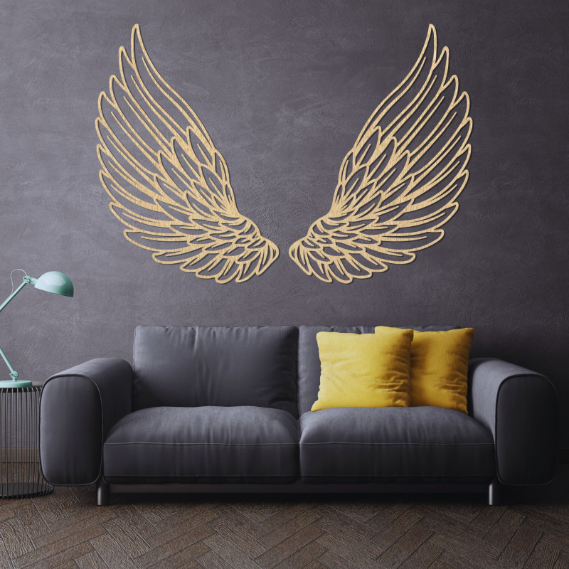 Výnimočná drevená dekorácia na stenu anjelské krídla - ANGELIC