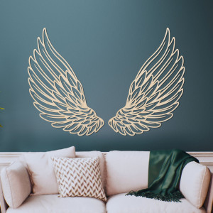 Výnimočná drevená dekorácia na stenu anjelské krídla - ANGELIC
