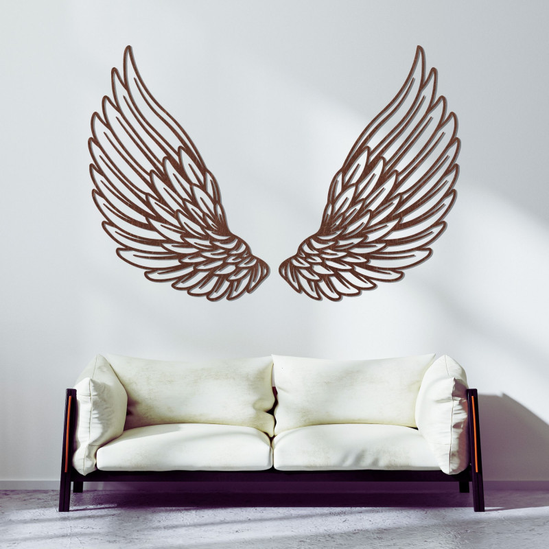 Výnimočná drevená dekorácia na stenu anjelské krídla - ANGELIC