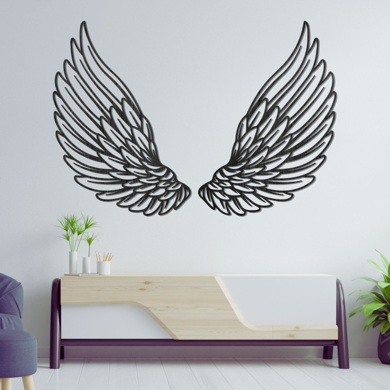 Výnimočná drevená dekorácia na stenu anjelské krídla - ANGELIC