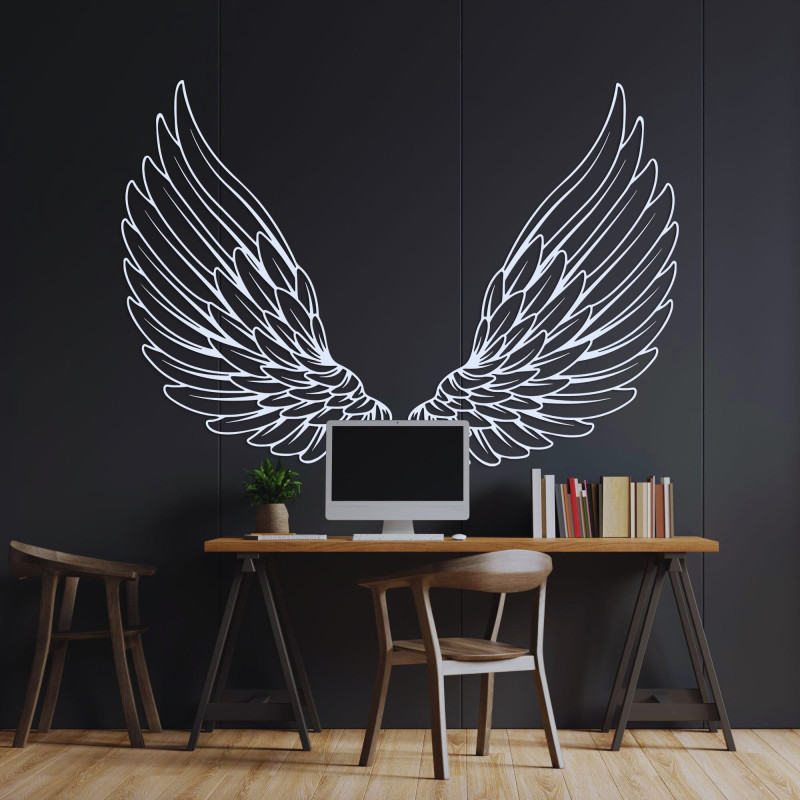 Výnimočná drevená dekorácia na stenu anjelské krídla - ANGELIC