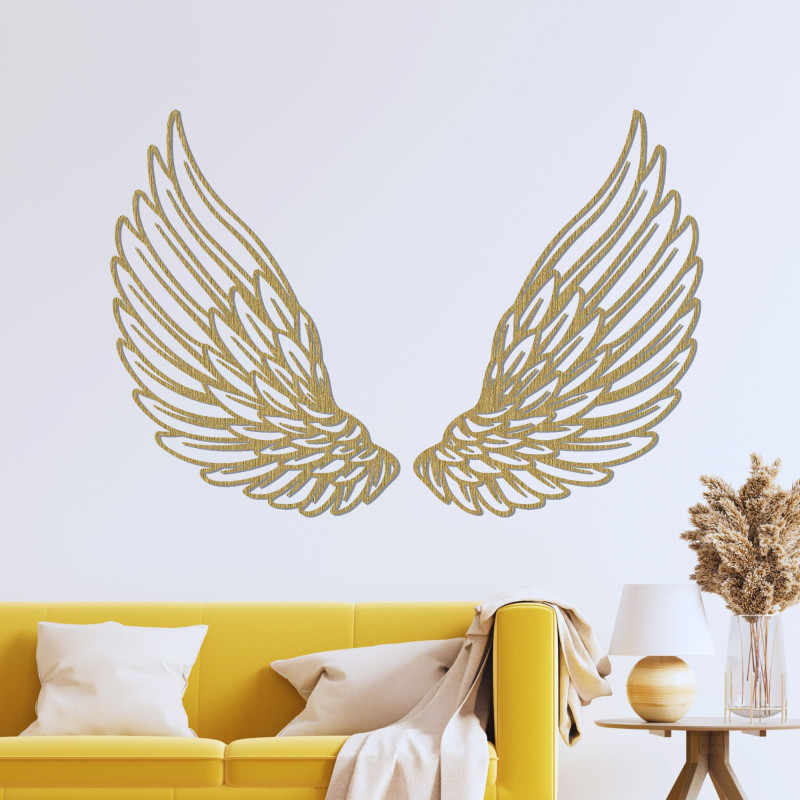 Výnimočná drevená dekorácia na stenu anjelské krídla - ANGELIC