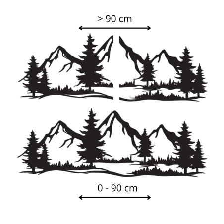 Drevená dekorácia na stenu mohutné hory a les - MAGNA