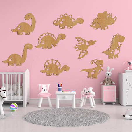 Drevený obraz do detskej izby dinosaury - TERESEK