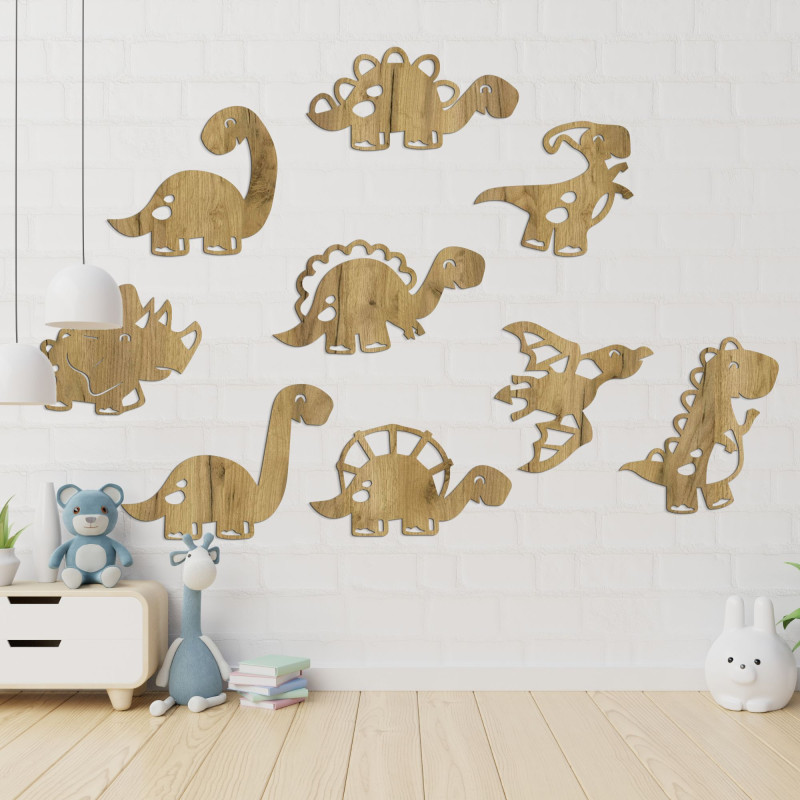 Drevený obraz do detskej izby dinosaury - TERESEK