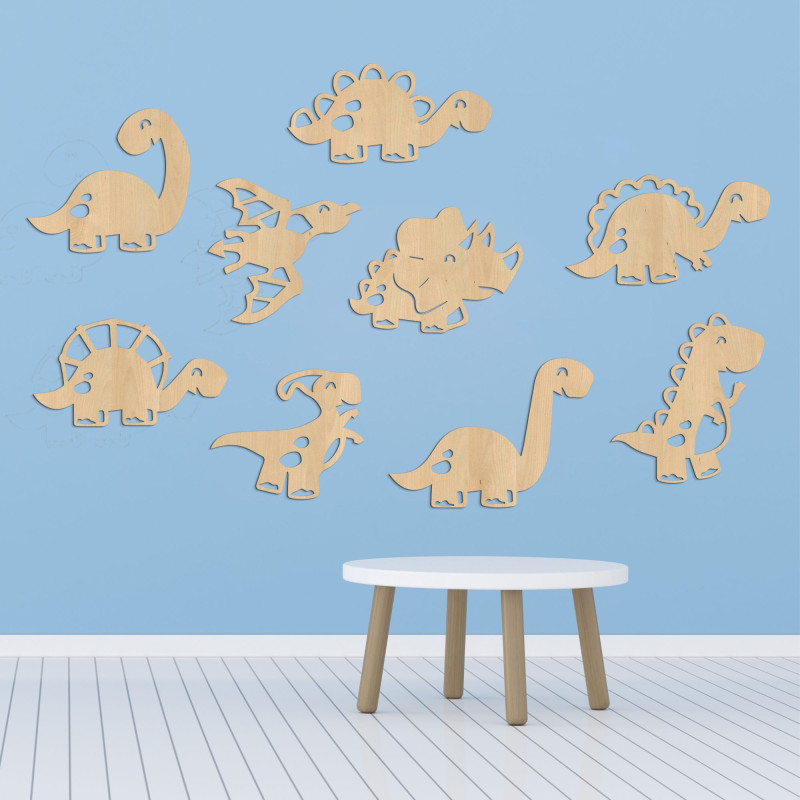 Drevený obraz do detskej izby dinosaury - TERESEK