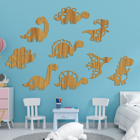 Drevený obraz do detskej izby dinosaury - TERESEK