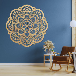 Drevená dekorácia na stenu mandala svetla - LUMINA