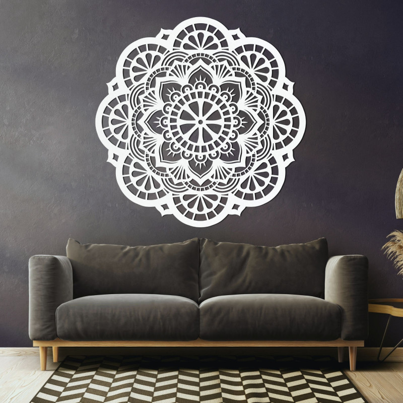 Drevená dekorácia na stenu mandala svetla - LUMINA