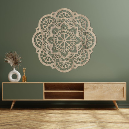 Nástenný drevený obraz mandala svetlo života - LUMEN