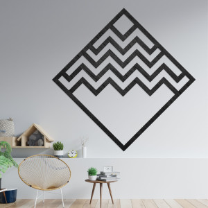Drevená geometrická dekorácia štvorec - FORNET